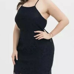 Women’s black lace sling dress